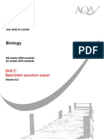 Biology: Unit 2: Specimen Question Paper