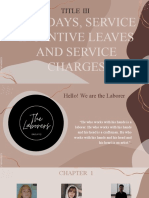Holiday, Service Incentive Leave and Service Charges