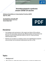 Thrombosis With Thrombocytopenia Syndrome (TTS) Following Janssen COVID-19 Vaccine