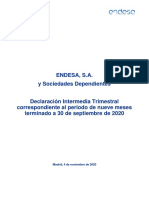 Endesa, S.A. y Sociedades Dependientes: Madrid, 4 de Noviembre de 2020