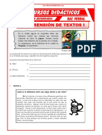 Comprensión de Lecturas Para Tercero de Secundaria