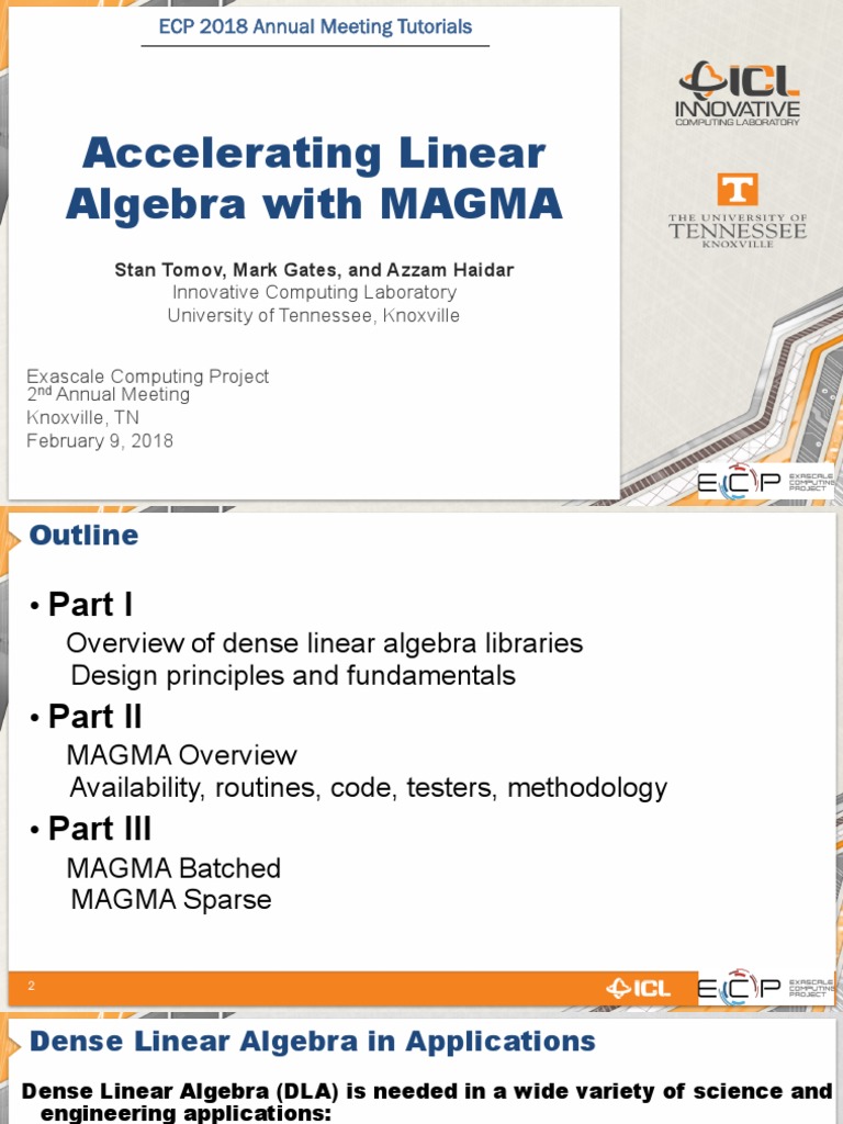 Accelerating Linear Algebra with MAGMA | PDF | Linear Algebra ...