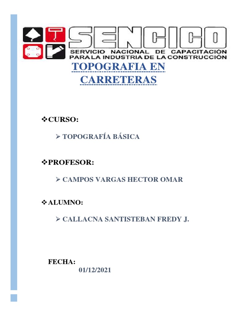 Topografía En Carreteras Descargar Gratis Pdf Topografía La Carretera