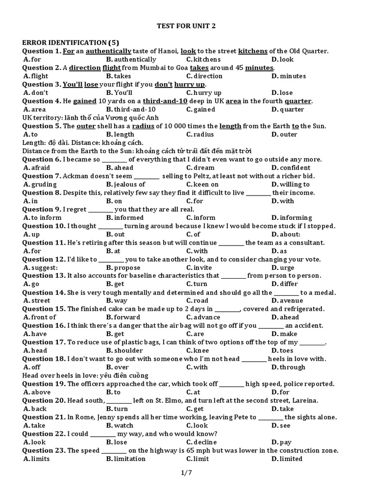Test For Unit 2 - B2 | PDF