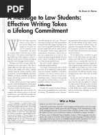 A Message To Law Students: Effective Writing Takes A Lifelong Commitment