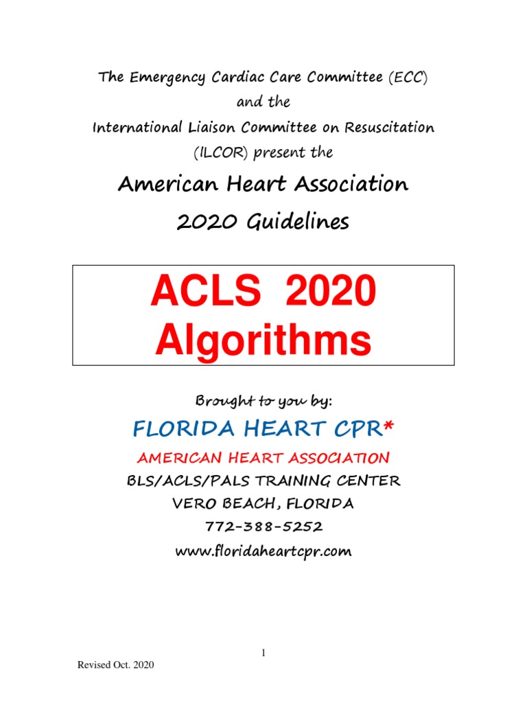 ACLS 2020 Algorithms: American Heart Association 2020 Guidelines | PDF ...
