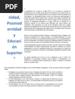 MODERNIDAD Y POSTMODERNIDAD 