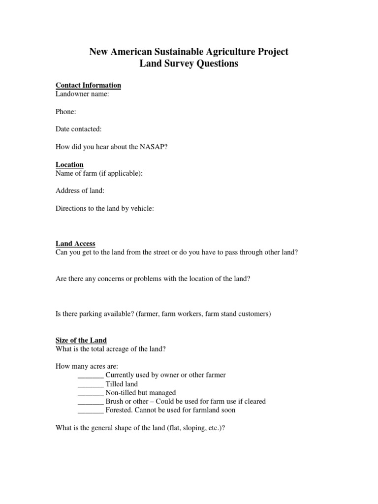 Land Survey Questions PDF Agriculture Irrigation