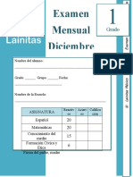 ?1er Grado - Examen Mensual Diciembre (2021-2022)