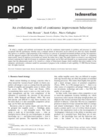 An Evolutionary Model of Continuous Improvement Behaviour: John Bessant, Sarah Caffyn, Maeve Gallagher