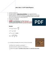 Kinematics Quiz 1.2 (10 Grade Physics) : Instructions