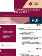Pre-Processing of Remote Sensing Data Dos and Don'Ts