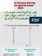 Class Physics Pairing Scheme Special Exam 2021