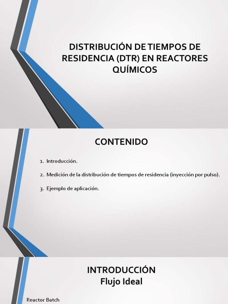 Estudio de DTR | PDF | Reactor Quimico | Ingeniería de Procesos