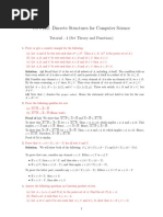 CS F222: Discrete Structures For Computer Science: Tutorial - 4 (Set Theory and Functions)