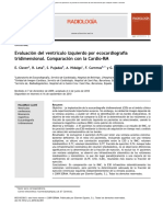 Evaluacio N Del Ventrı Culo Izquierdo Por Ecocardiografia Tridimensional. Comparacio N Con La Cardio-RM