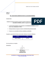 Ref. Solicitud de Aumento Del Felte A Pedernal