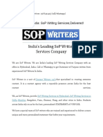 Sop Writers in India: Sop Writing Services, Delivered!