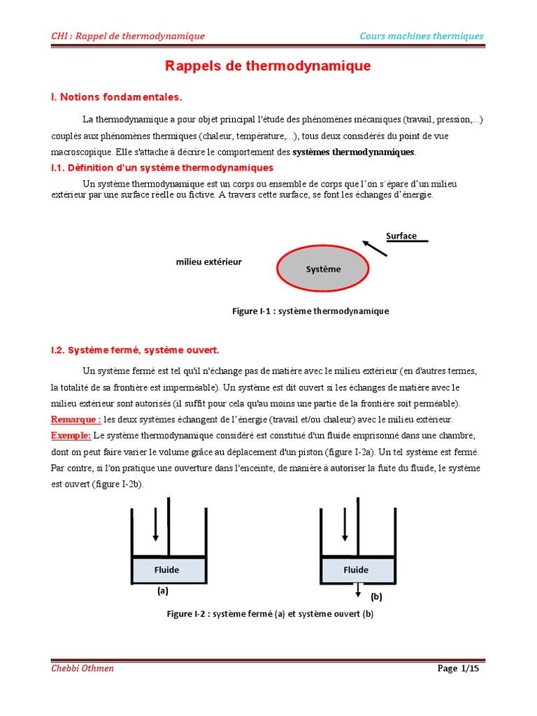 Introduction à la thermodynamique | PDF | Entropie | Chaleur