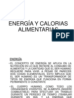 Ergonomia, Energia y Calorias