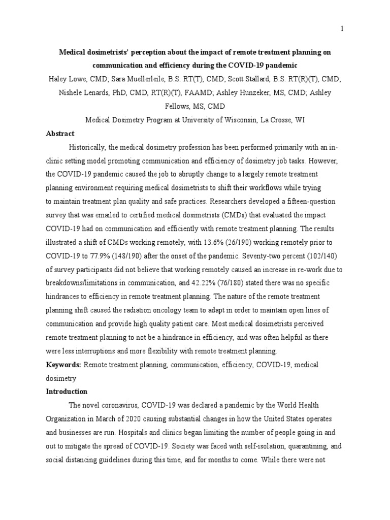 Capstone Project Final Draft PDF Radiation Therapy