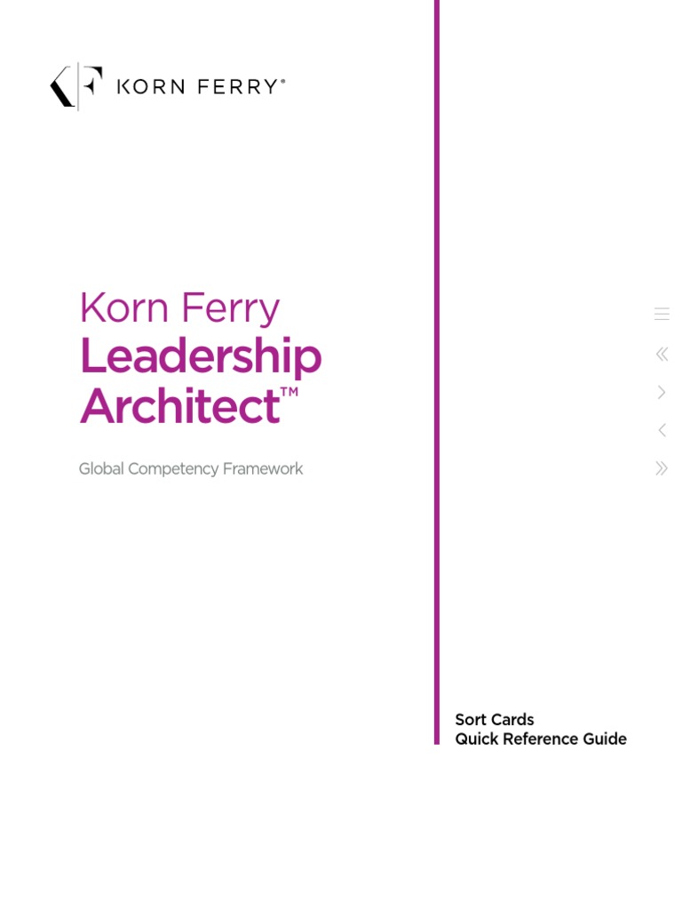 Korn Ferry Leadership Architect - Sort Card (Quick Reference Guide ...