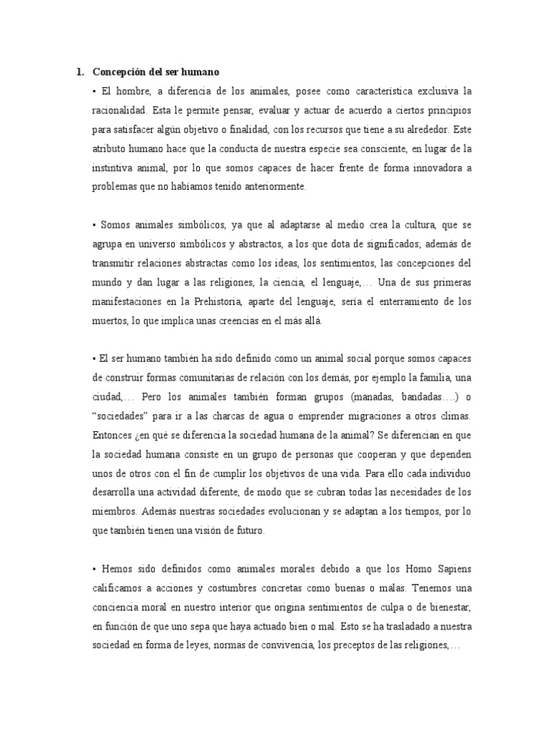 Concepciones del ser humano en la historia | PDF | Aprendizaje | Homo ...