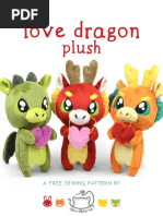 Love Dragon Plush Sewing Pattern