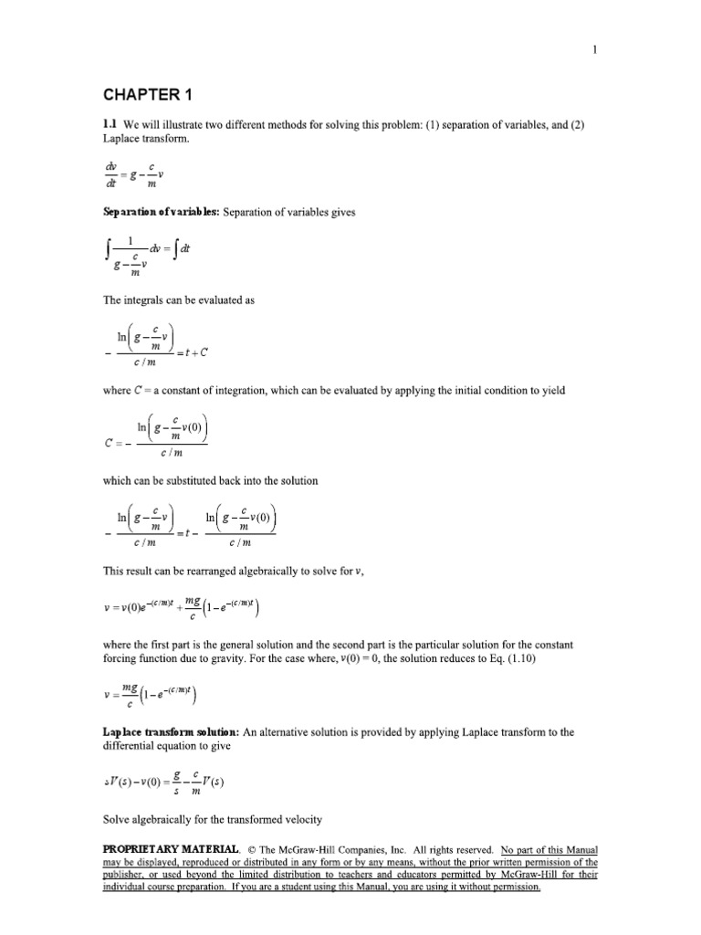 DV C G V DT M: Proprietary Material | PDF | Differential Equations ...