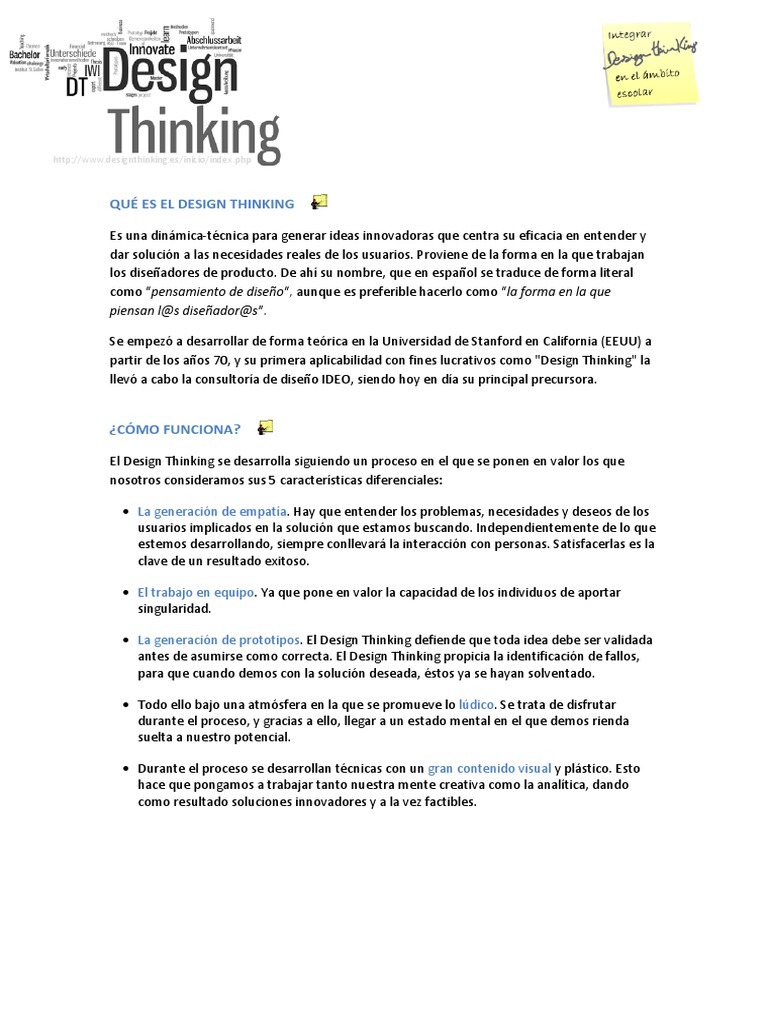 Design Thinking Crear Un Proyecto | PDF