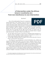 5868 V The Right of Intervention Under The African Union 8217s Constitutive Act From Non-Interference To Non-Intervention