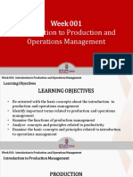 Week 001 Introduction To Production and Operations Management