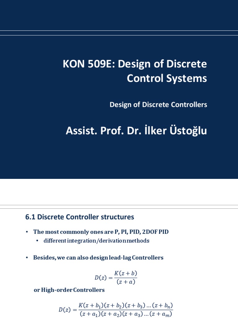 Week 6 Design of Discrete Controllers | PDF | Control Theory | Teaching ...