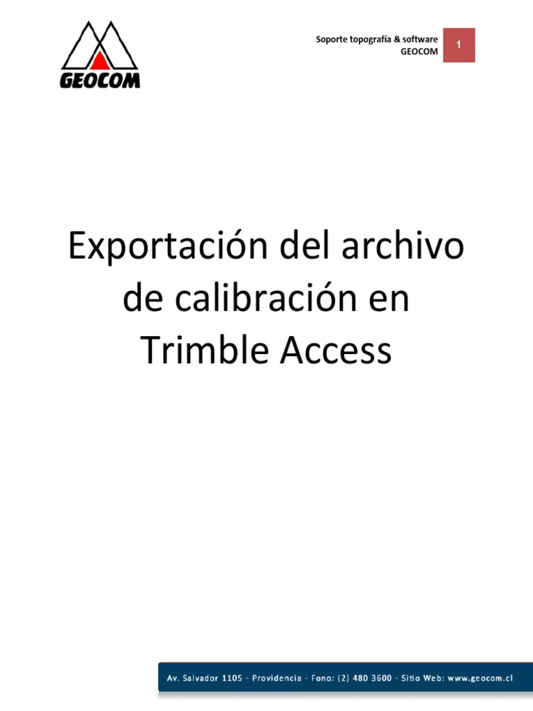 Trimble Access - Exportación de Archivo de Calibración | PDF