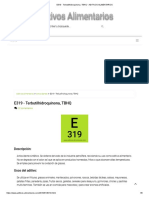 E319 - Terbutilhidroquinona, TBHQ - ADITIVOS ALIMENTARIOS