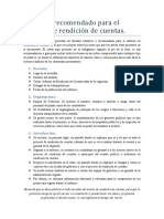 Esquema Recomendado para El Informe de Rendición de Cuentas