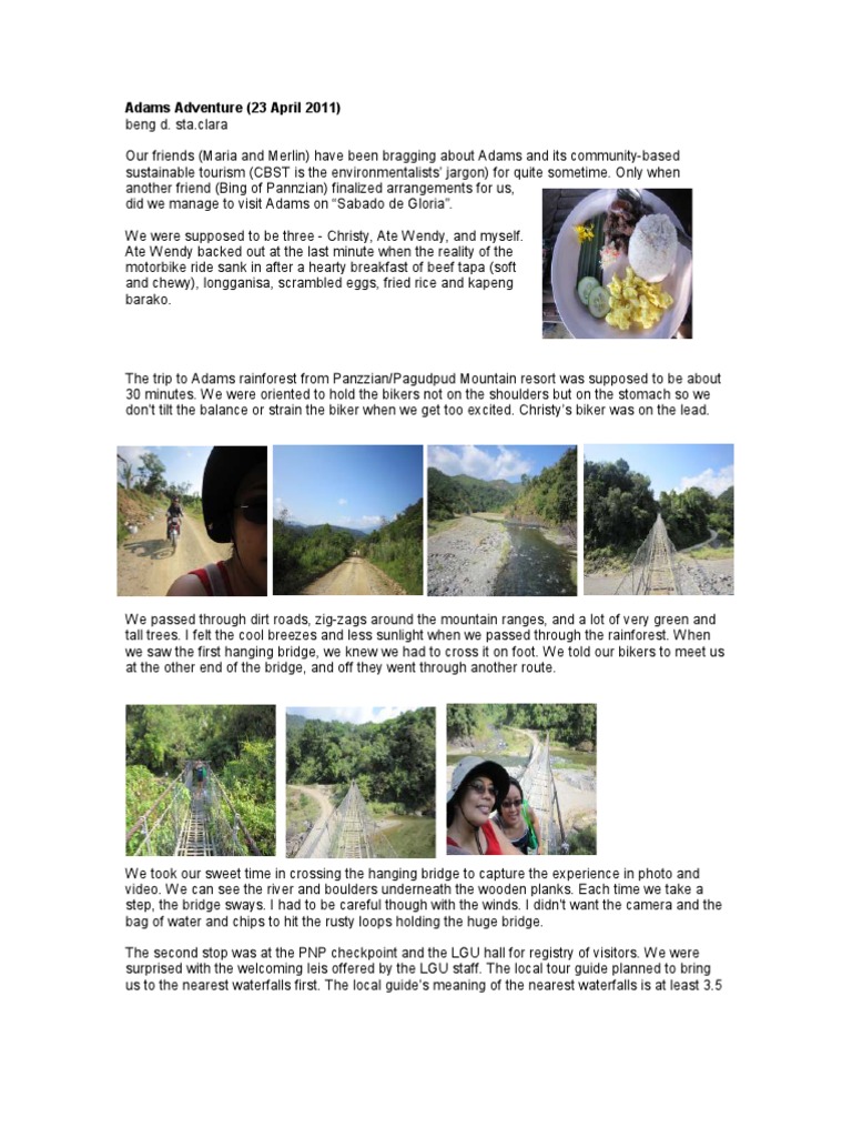 Adams Adventure: Wine and Waterfalls | PDF | Wine | Foods