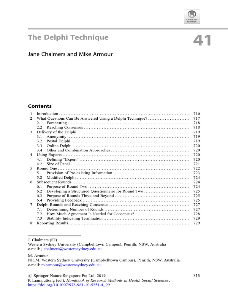 Delphi Method in Health Social Sciences | PDF | Evidence Based Medicine