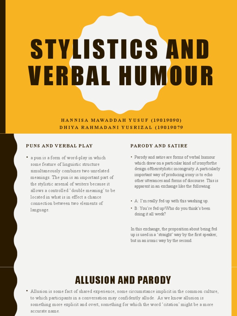 Exploring Puns and Parody in Humor | PDF | Irony | Parody