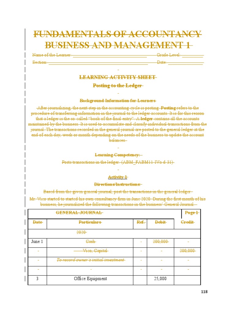 Posting Transactions to the Ledger | PDF | Debits And Credits | Expense