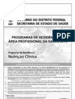 Cespe 2010 Ses Df Programa de Residencia Nutricao Clinica Prova