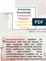 Assessing Knowledge: Constructed Response