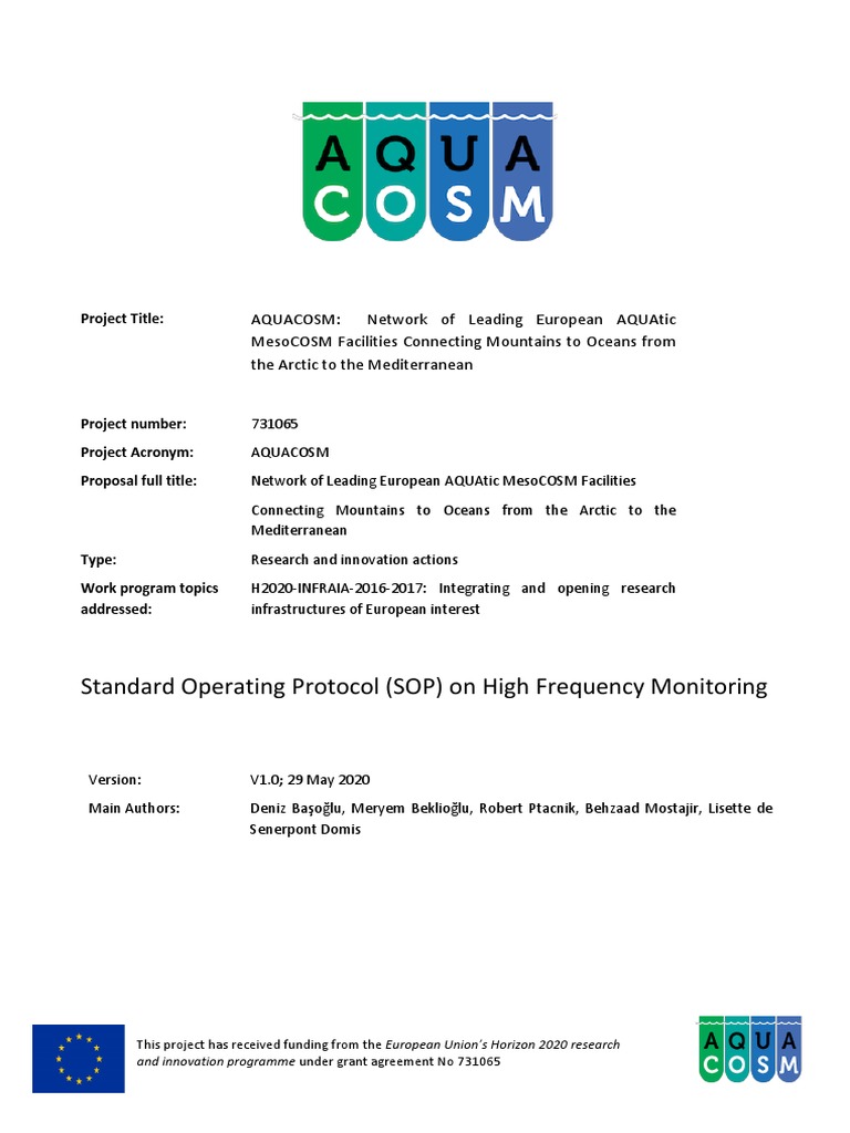 Standard Operating Protocol (SOP) On High Frequency Monitoring | PDF ...
