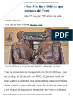 La Carta Entre San Martín y Bolívar Que Selló La Independencia Del Perú - RPP Noticias