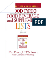 Blood Type O Food, Beverage and Supplement Lists (Eat Right 4 Your Type) - Peter J. D'Adamo