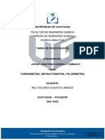 Tarea de Investigacion - Turbidimetria, Refractometria y Polarimetria