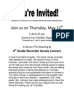 Join Us On Thursday, May 12: 4 Grade Recorder Karate Concert