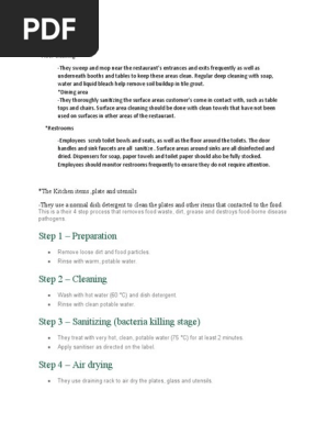 cleaning procedure and list of cleaning agents