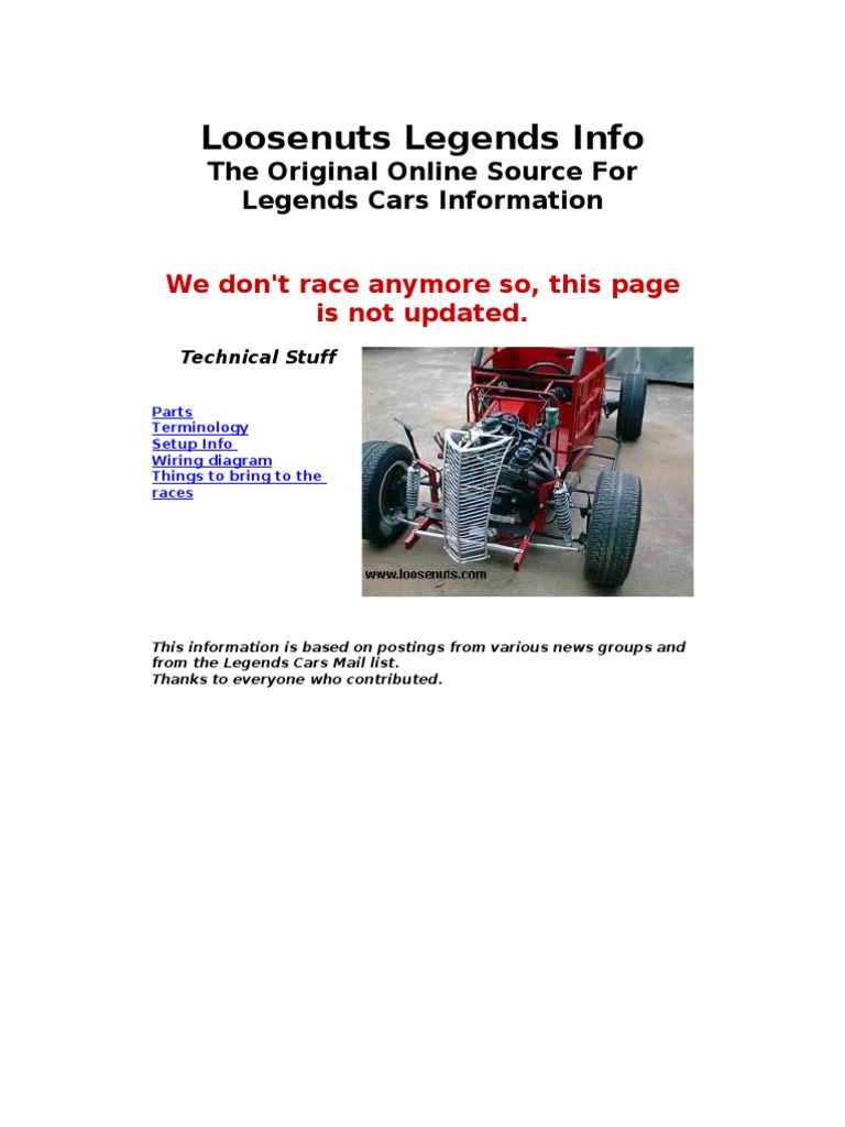 Legends Car Setup and Parts Guide | PDF | Tire | Land Vehicles