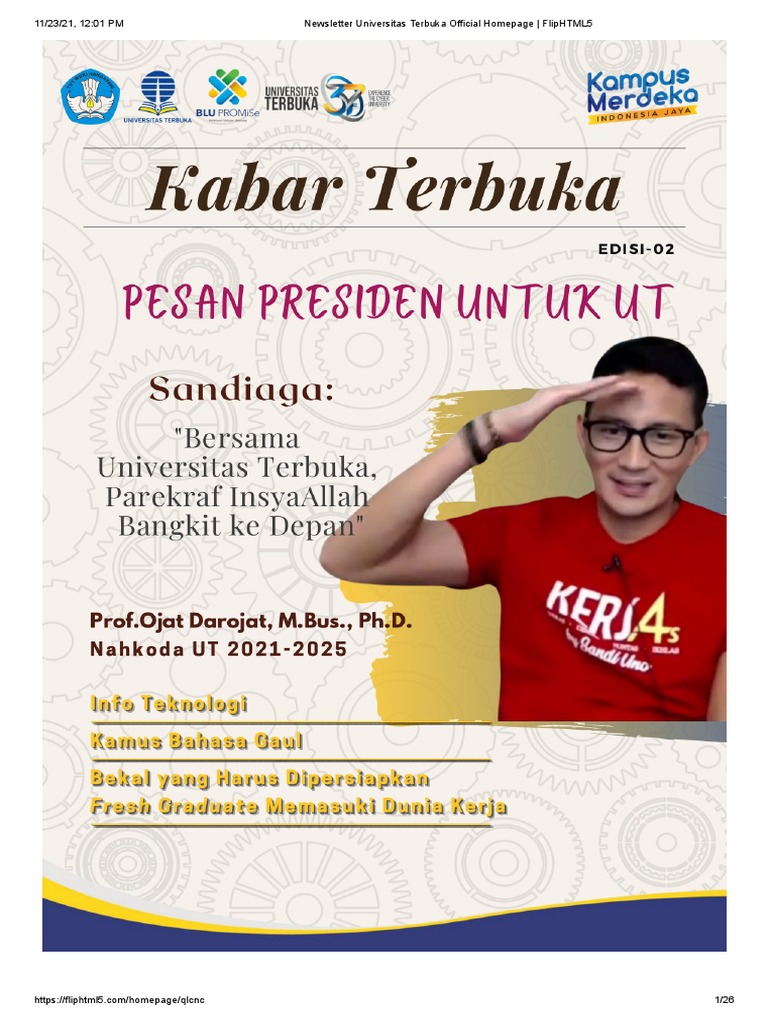 Newsletter Universitas Terbuka Official Homepage - FlipHTML5 | PDF